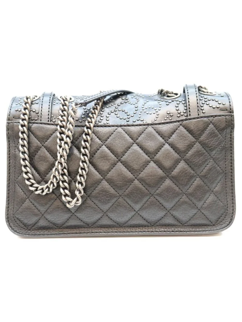 Chanel Black Calfskin S Paris Dallas Studs Buckle Flap Shoulder Bag